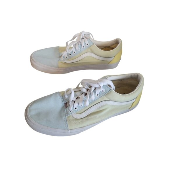 Women's Men's Vans Canvas Sneakers Shoes Green Yellow Pastel 10.5 Men 12 Womens - Picture 4 of 8